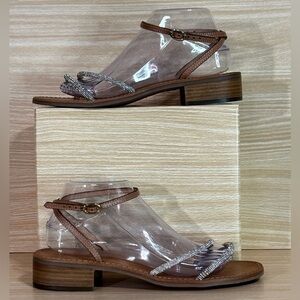 Elegant Brown Sandals with Silver Accents